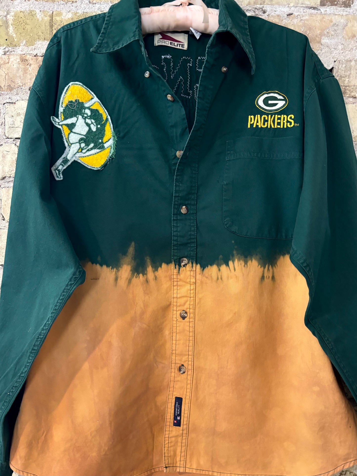 Retro PACKERS oversized Ombré Game Day Shirt