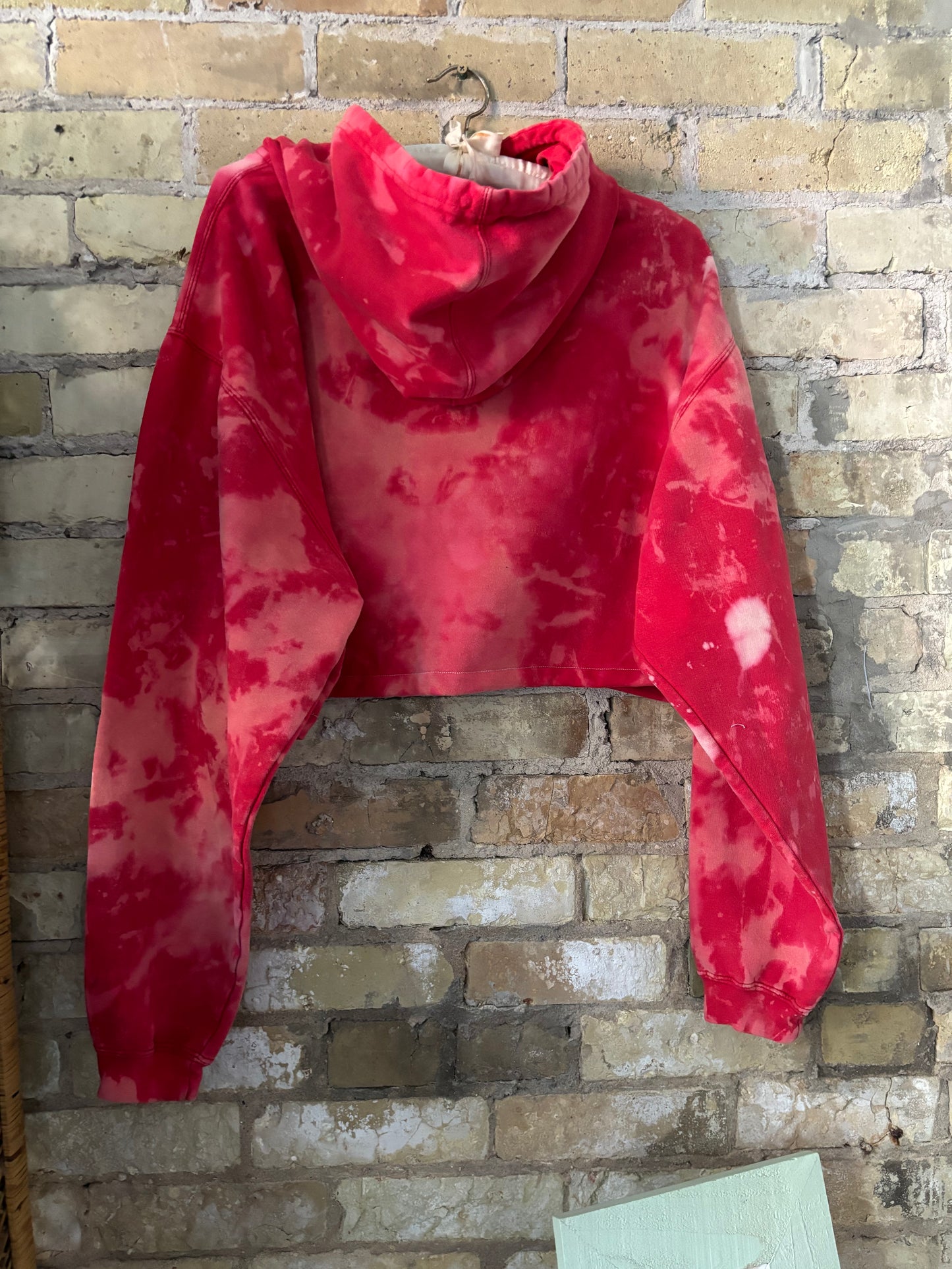 Reworked vintage Wisconsin Badgers Cropped & distressed Hoodie