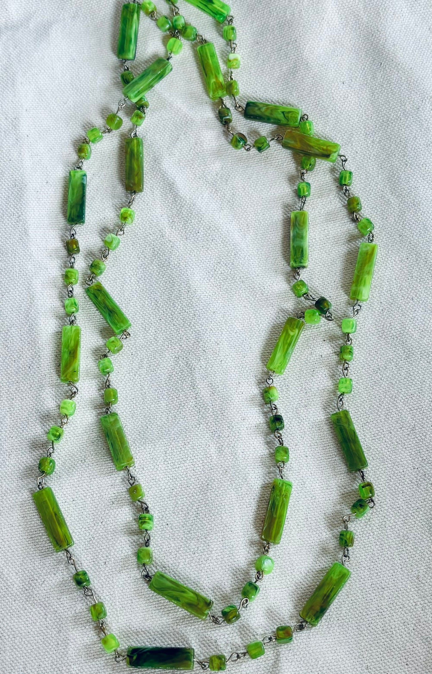 Vintage long Lucite beaded Necklace
