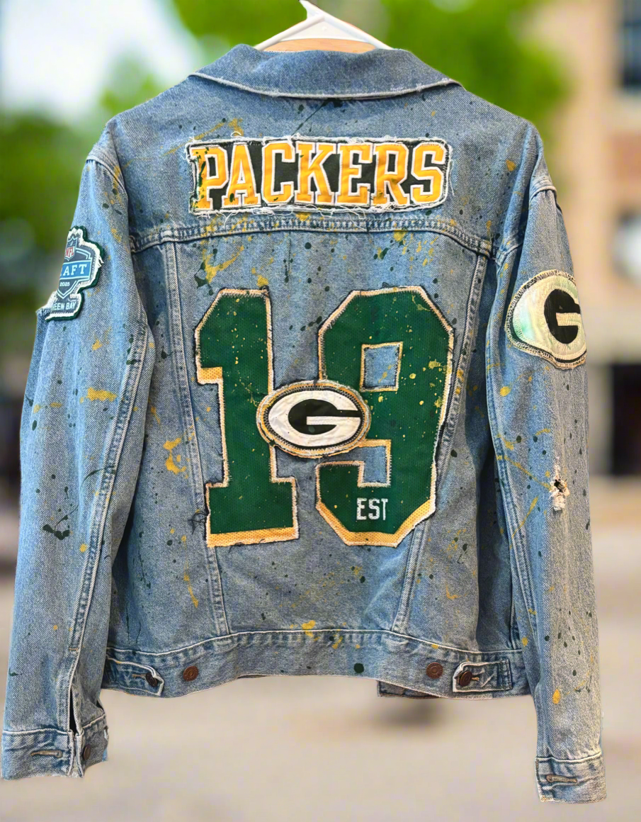 Reworked Vintage Levi Stone Washed Game Day Denim Jean Jacket