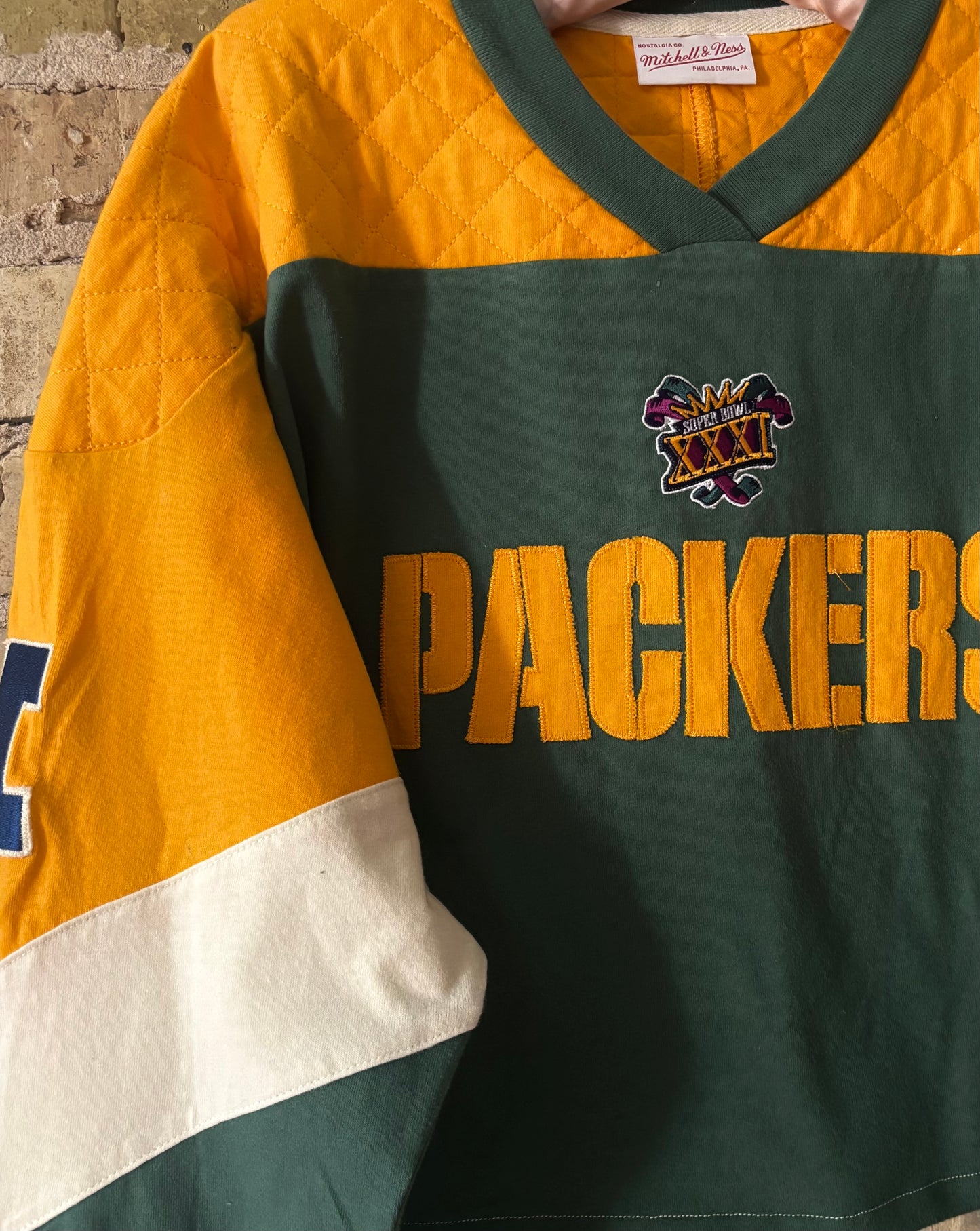 Vintage Packers Super Bowl XXXI Mitchell & Ness Throwback Crewneck