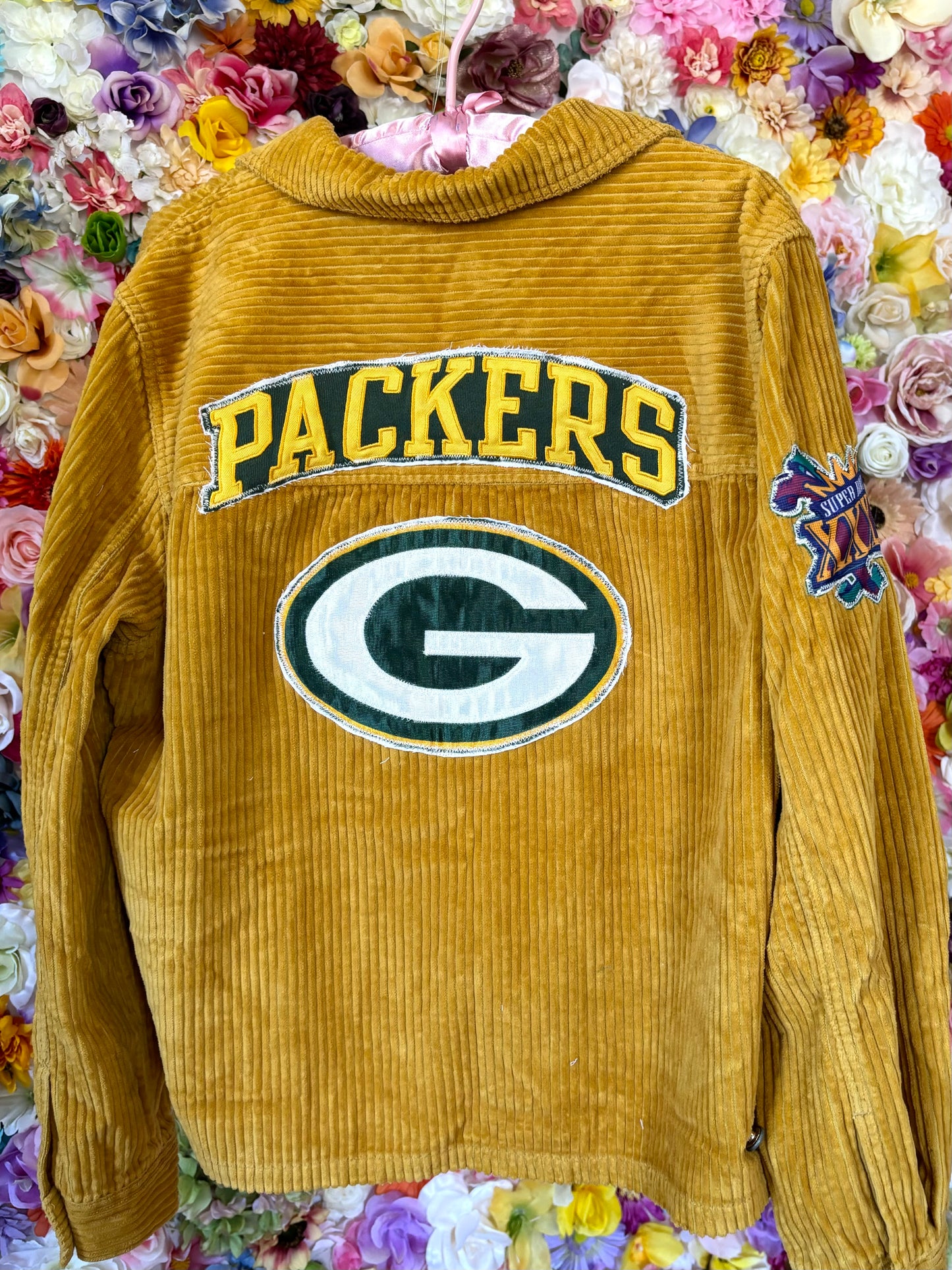 Reworked Vintage Packers Wide Corduroy Harrington Game Day Jacket