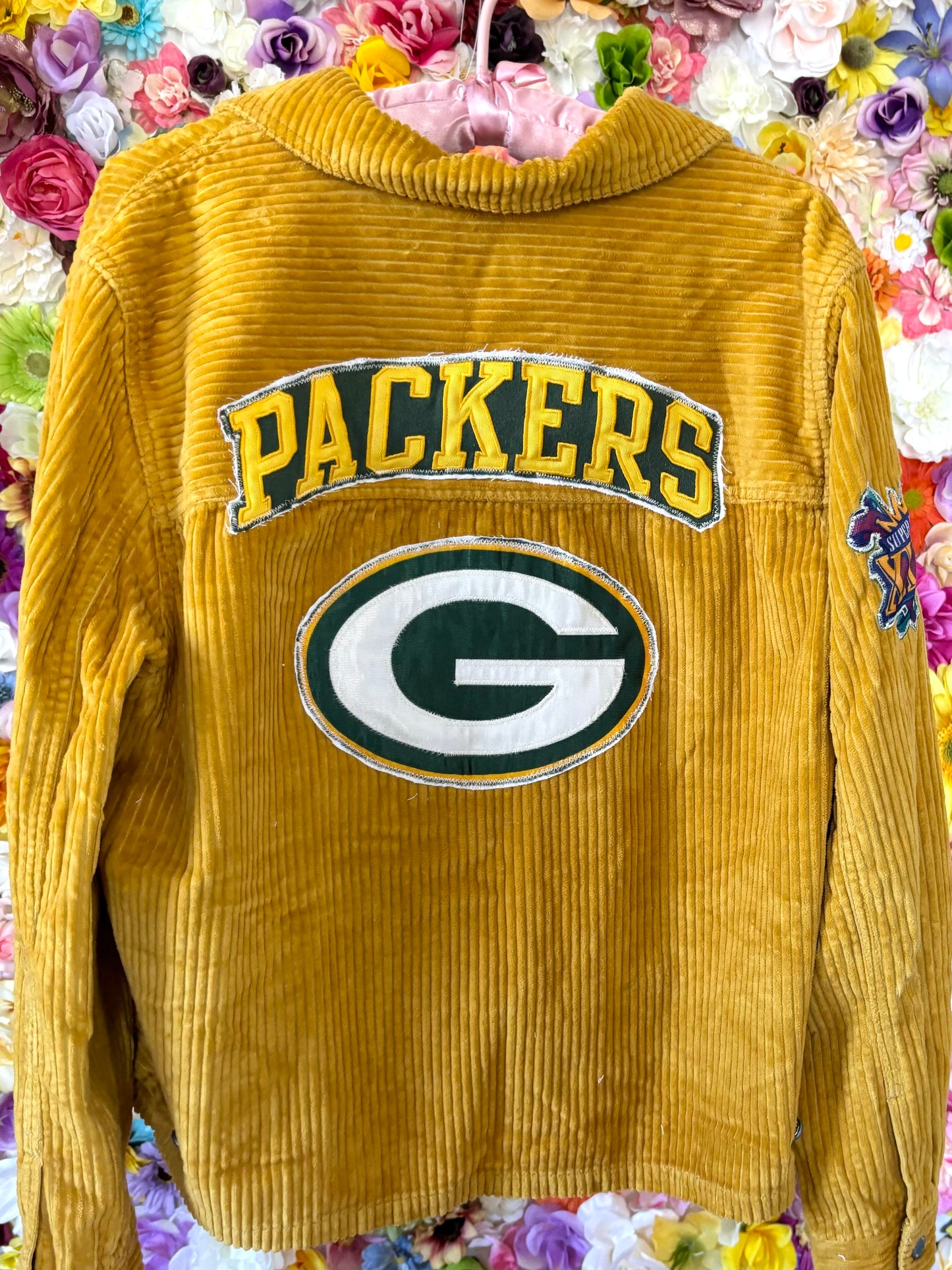 Reworked Vintage Packers Wide Corduroy Harrington Game Day Jacket