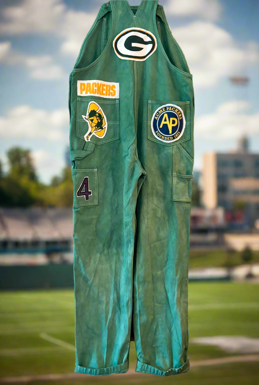 Reworked over dyed Vintage Game Day Bib Overalls