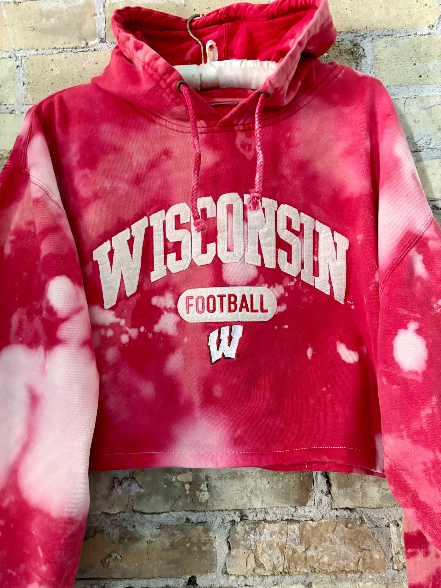Reworked vintage Wisconsin Badgers Cropped & distressed Hoodie