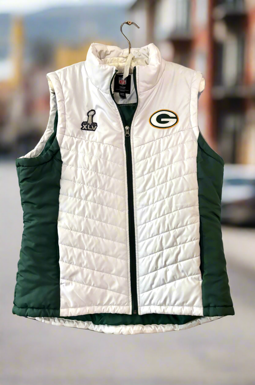 Reworked Retro NFL Packers Game Day Puffer Vest