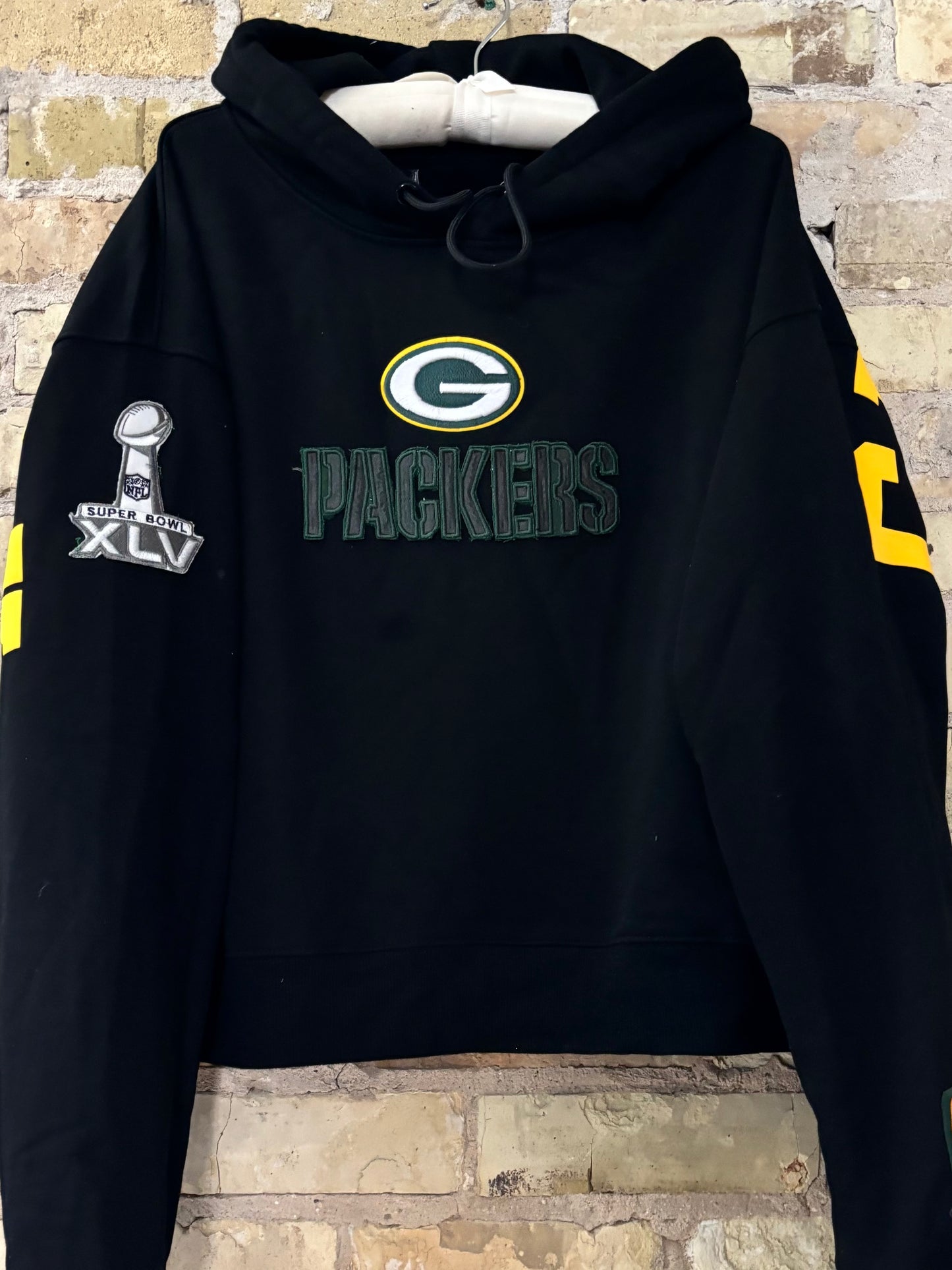 Packers Wingspan Spell out Black Oversized Game Day Hood