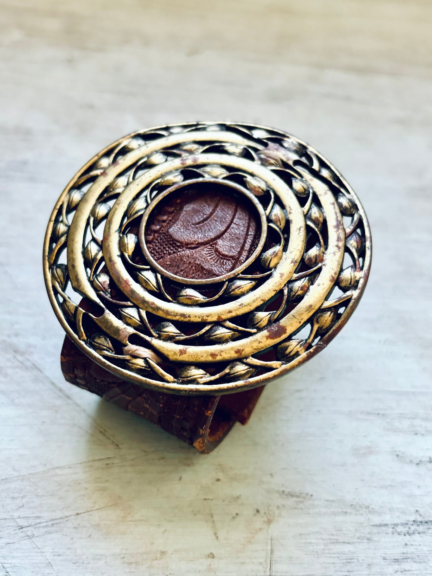 HandTooled reclaimed Distressed Leather Gypsy Warrior Bracelet