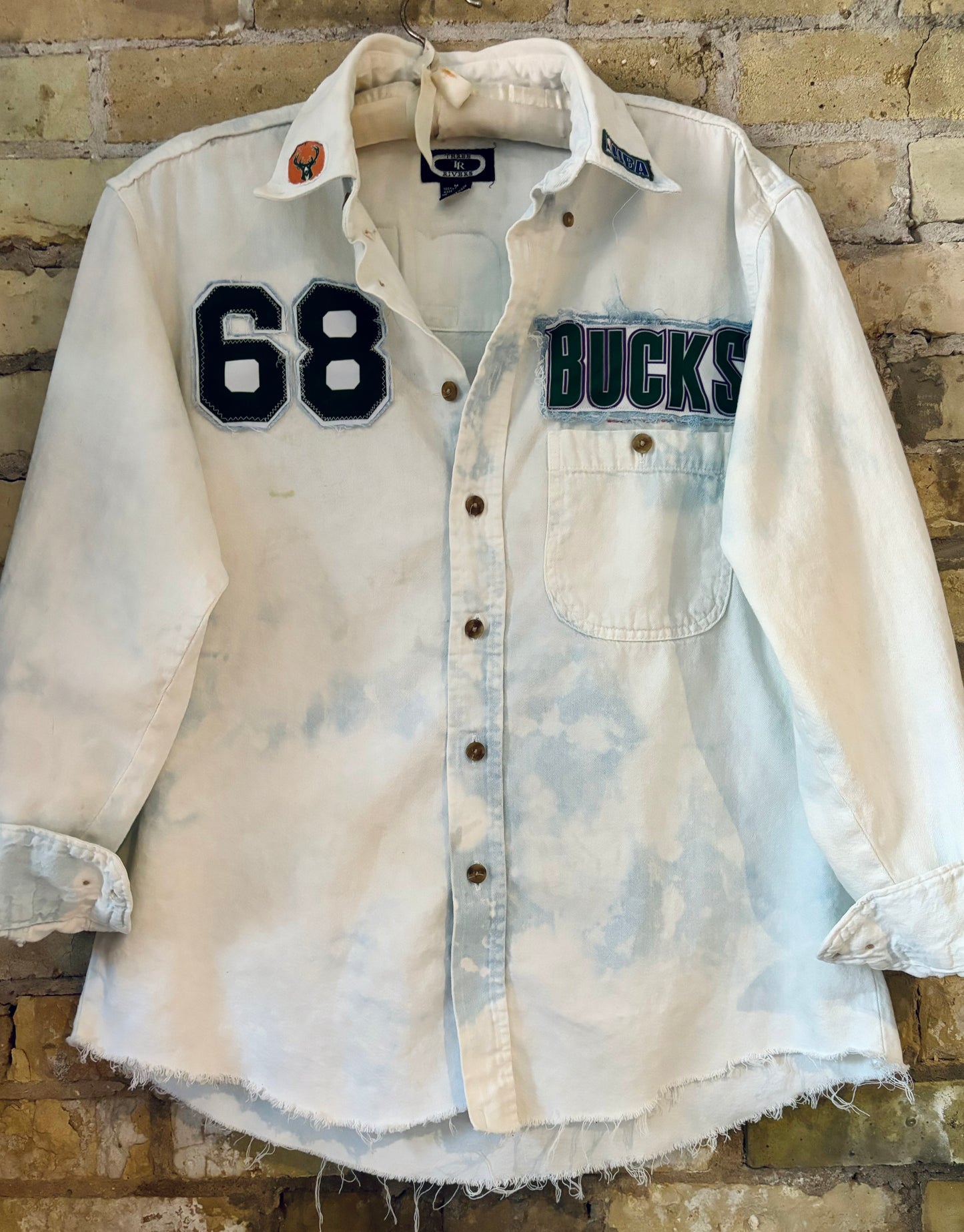 Reworked Game Day Denim Jean Shirt