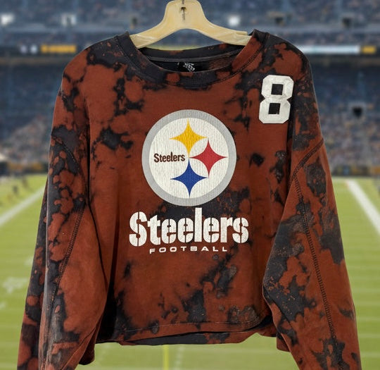 Reworked Vintage Pittsburgh Steelers Distressed Crewneck