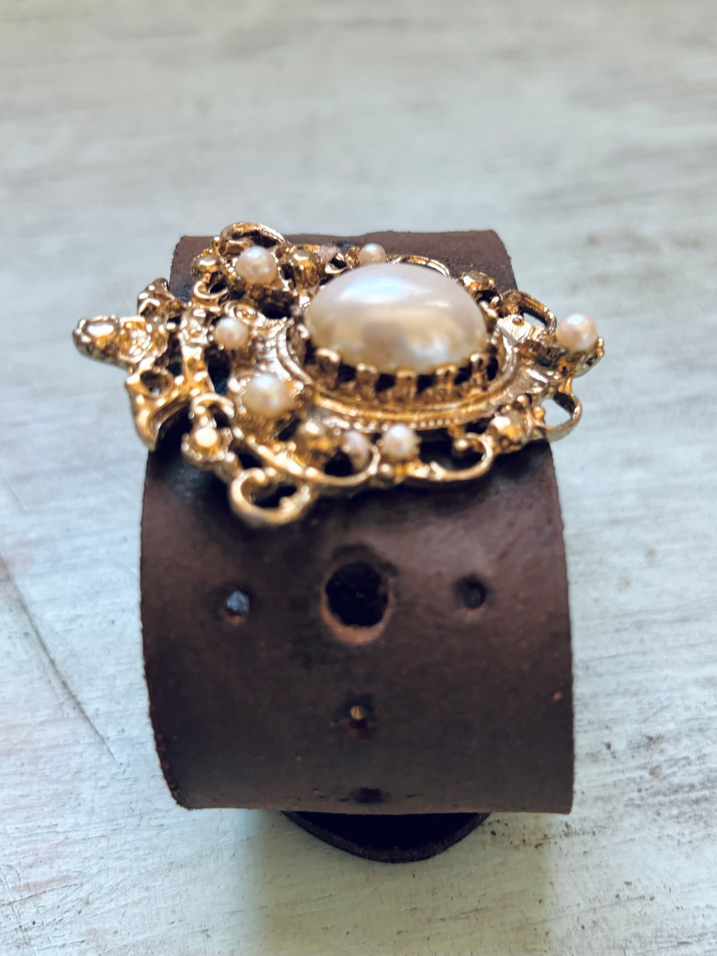 Handmade reclaimed Leather Gypsy Bracelet