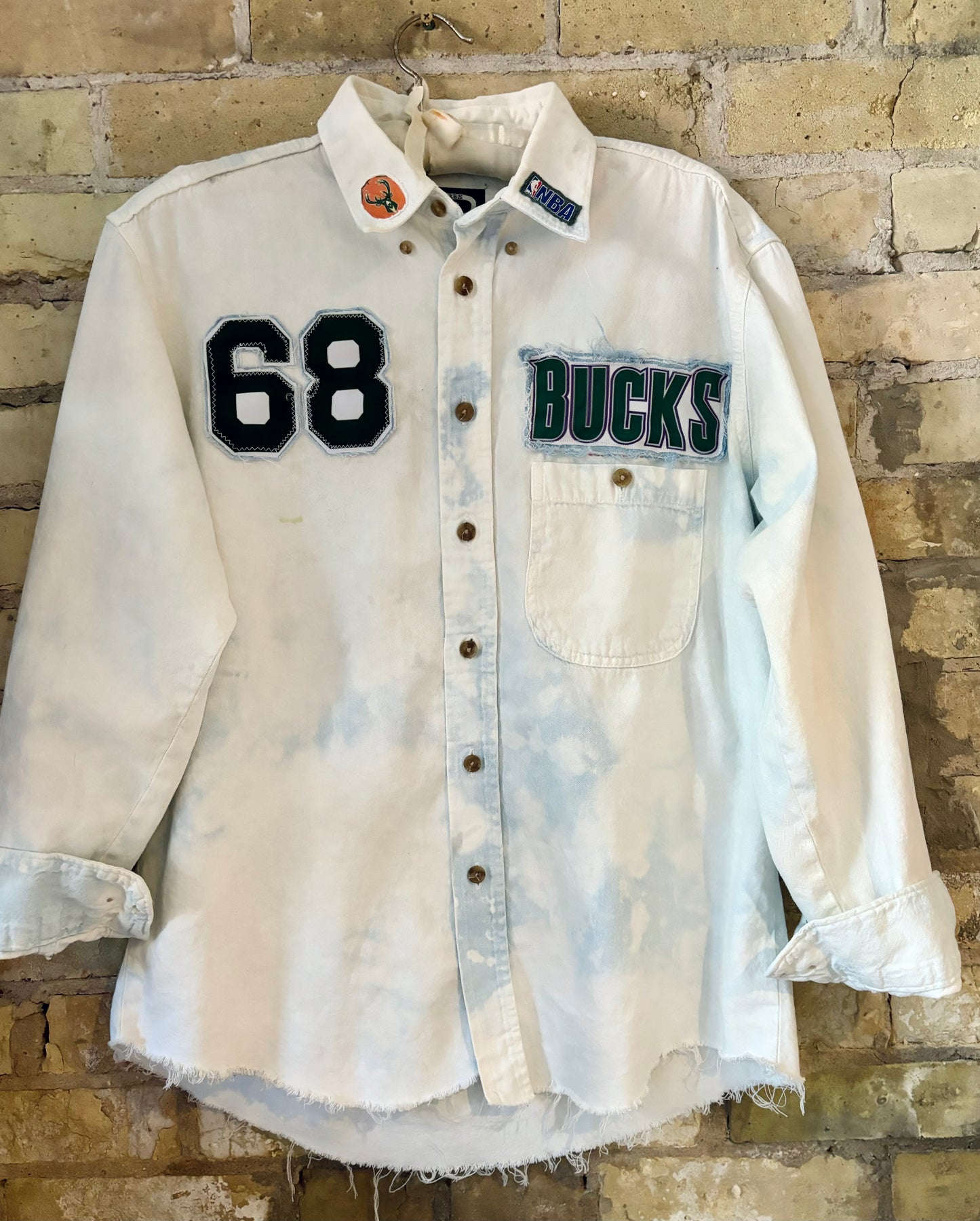 Reworked Game Day Denim Jean Shirt