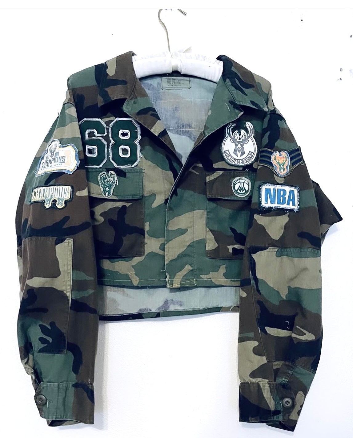 Reworked vintage Camouflage BUCKS Game Day Coat Jacket