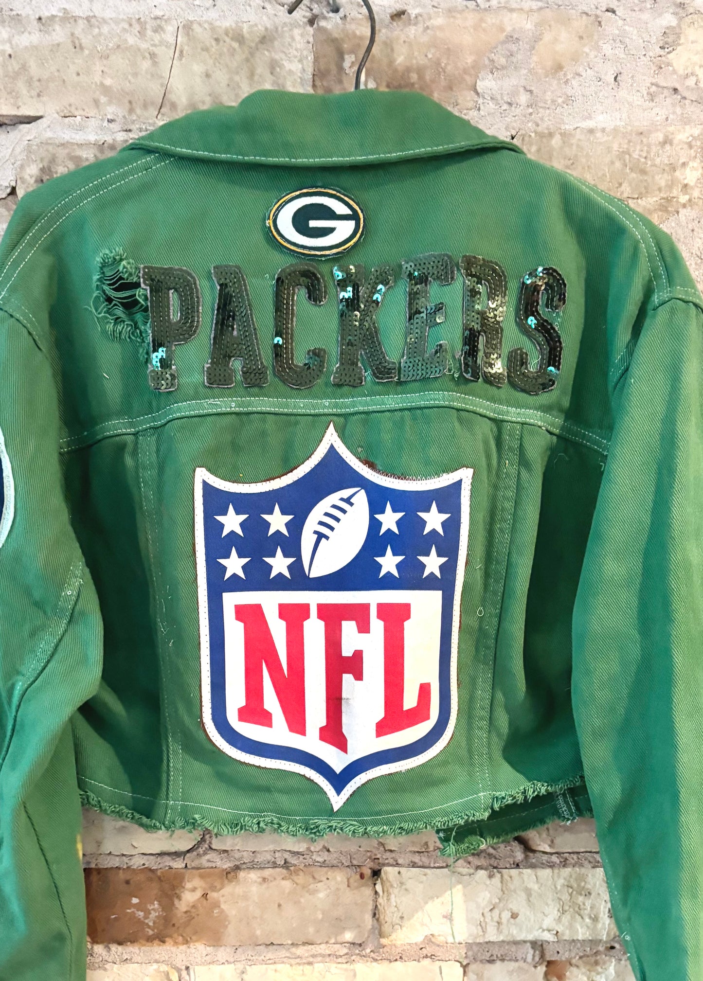 Reworked over dyed Game Day Denim Jean Jacket
