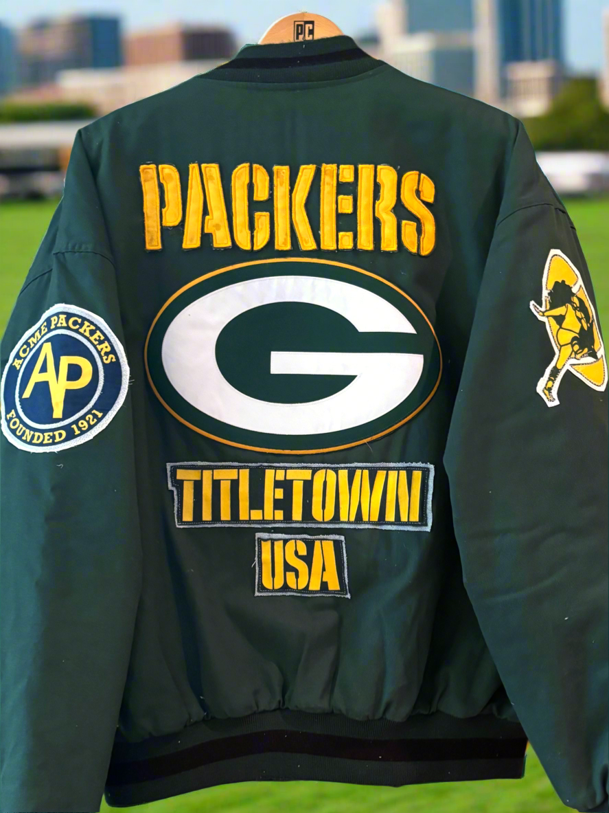 Reworked vintage Game Day Bomber Jacket