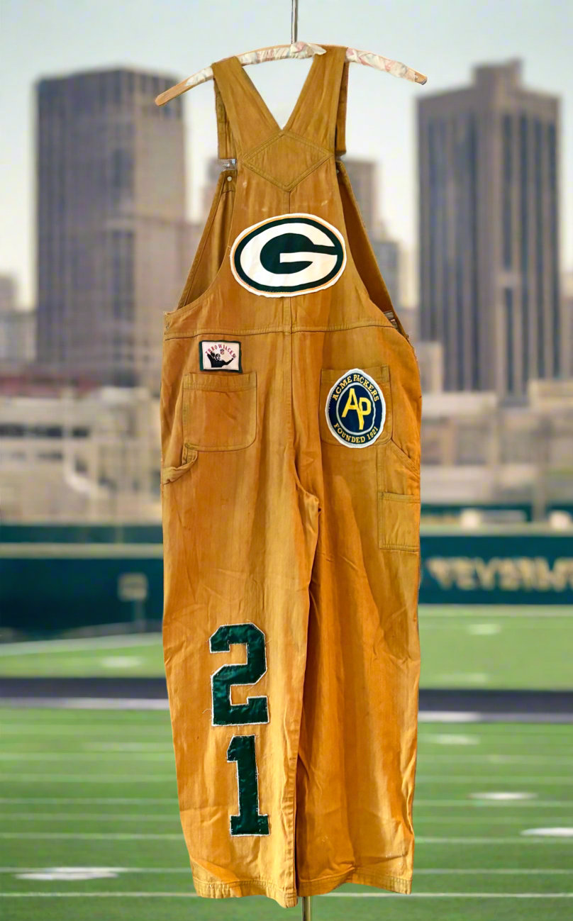 Reworked Vintage over dyed Game Day Bib Overalls