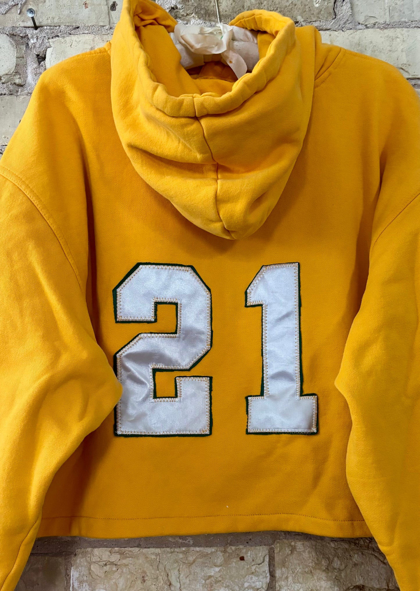 Reworked Packers Retro Reebok oversized cropped Hoodie