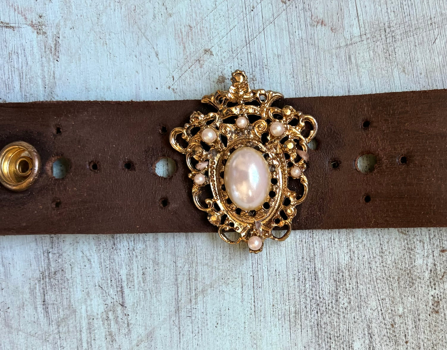 Handmade reclaimed Leather Gypsy Bracelet