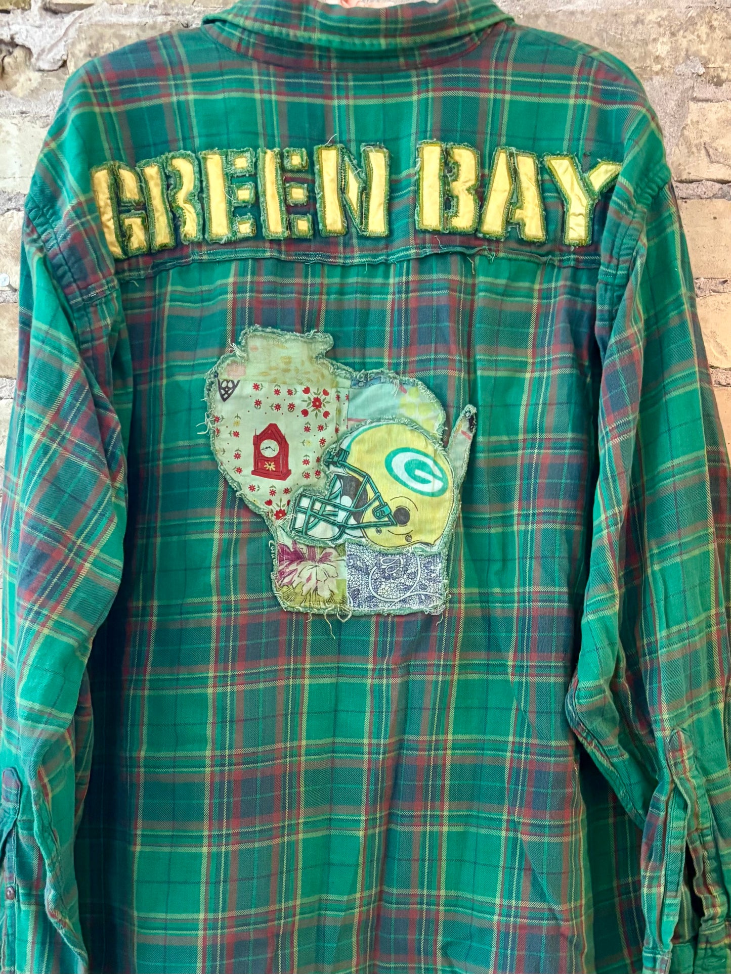 Reworked over dyed distressed Game Day Flannel