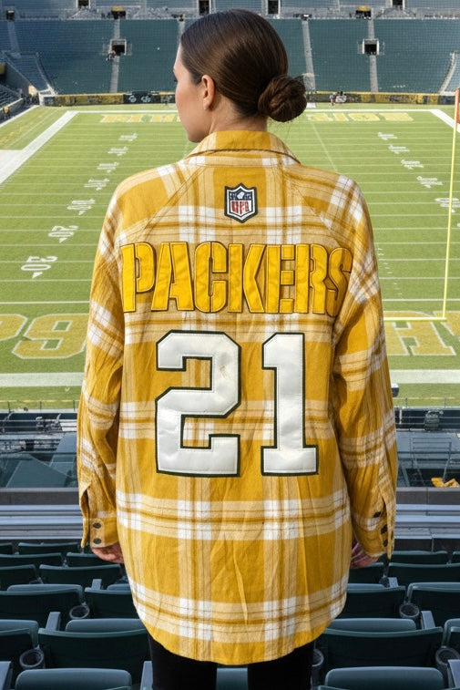 Reworked Packers Game Day Flannel Shirt