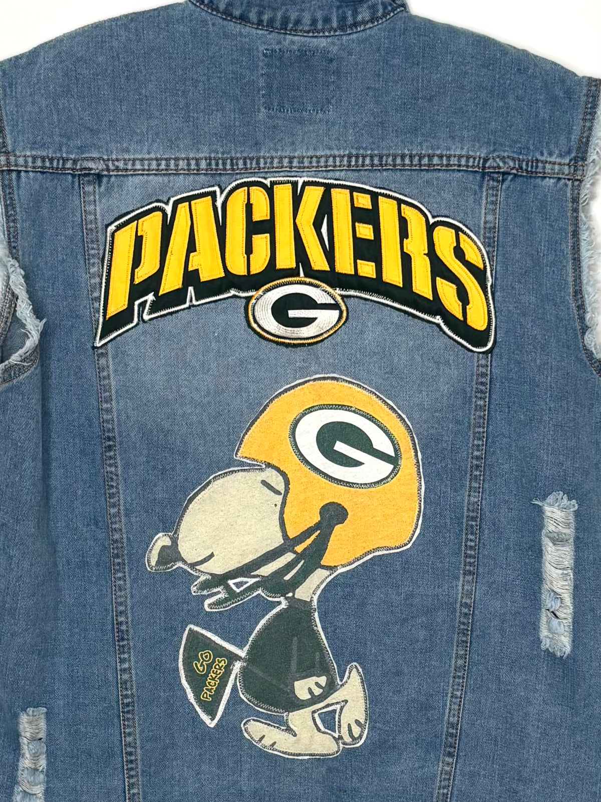 Distressed Oversized Game Day Vest