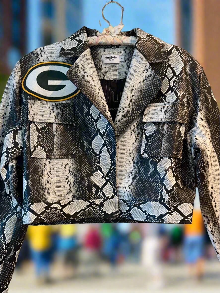 Reworked Woman’s Snakeskin Game Day Jacket