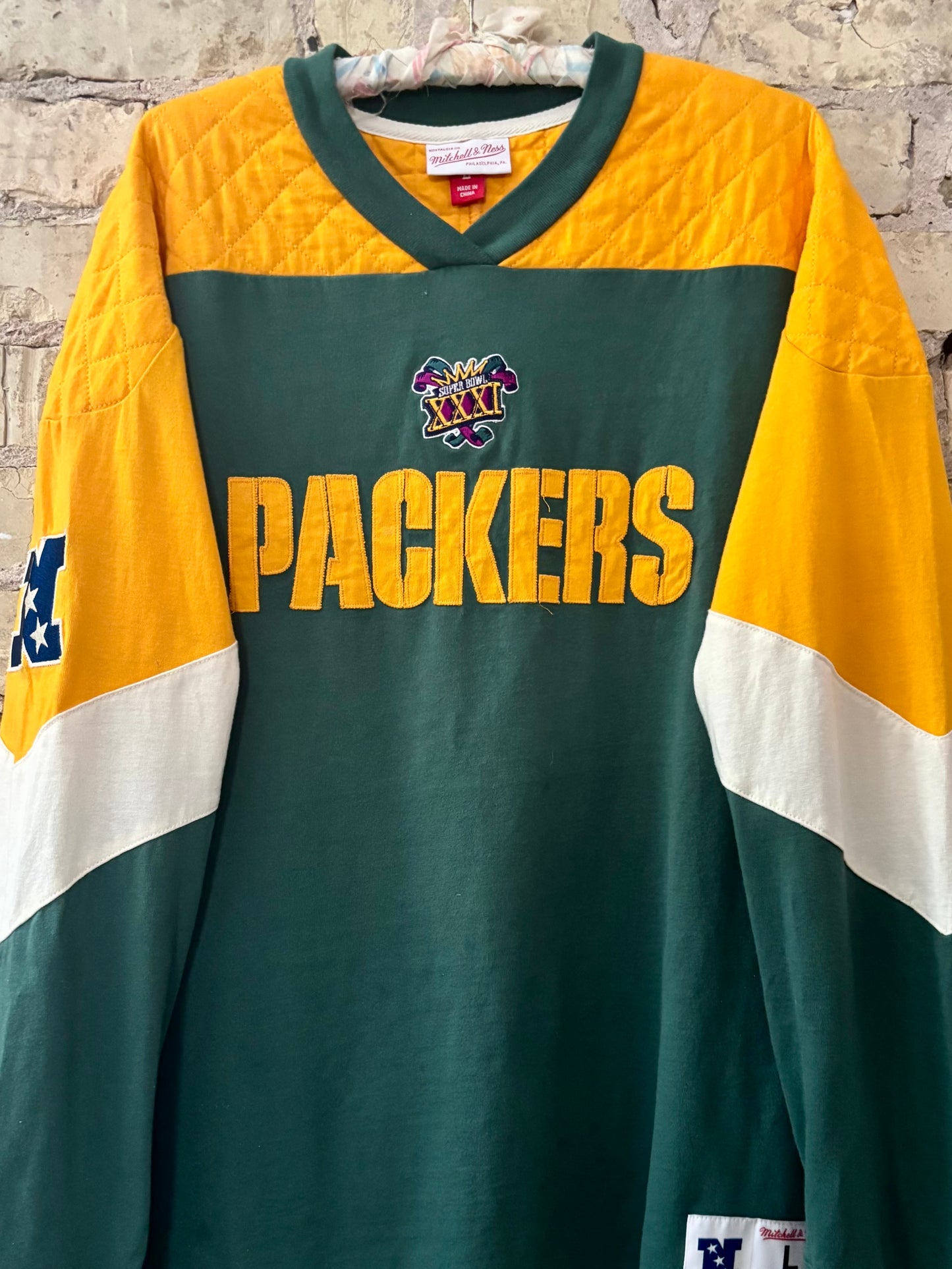 Vintage Packers Super Bowl XXXI Mitchell & Ness Throwback Crewneck