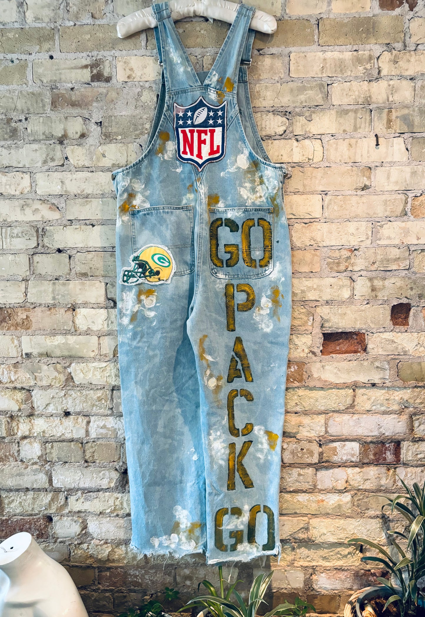 Reworked Denim GameDay Bibs Overalls