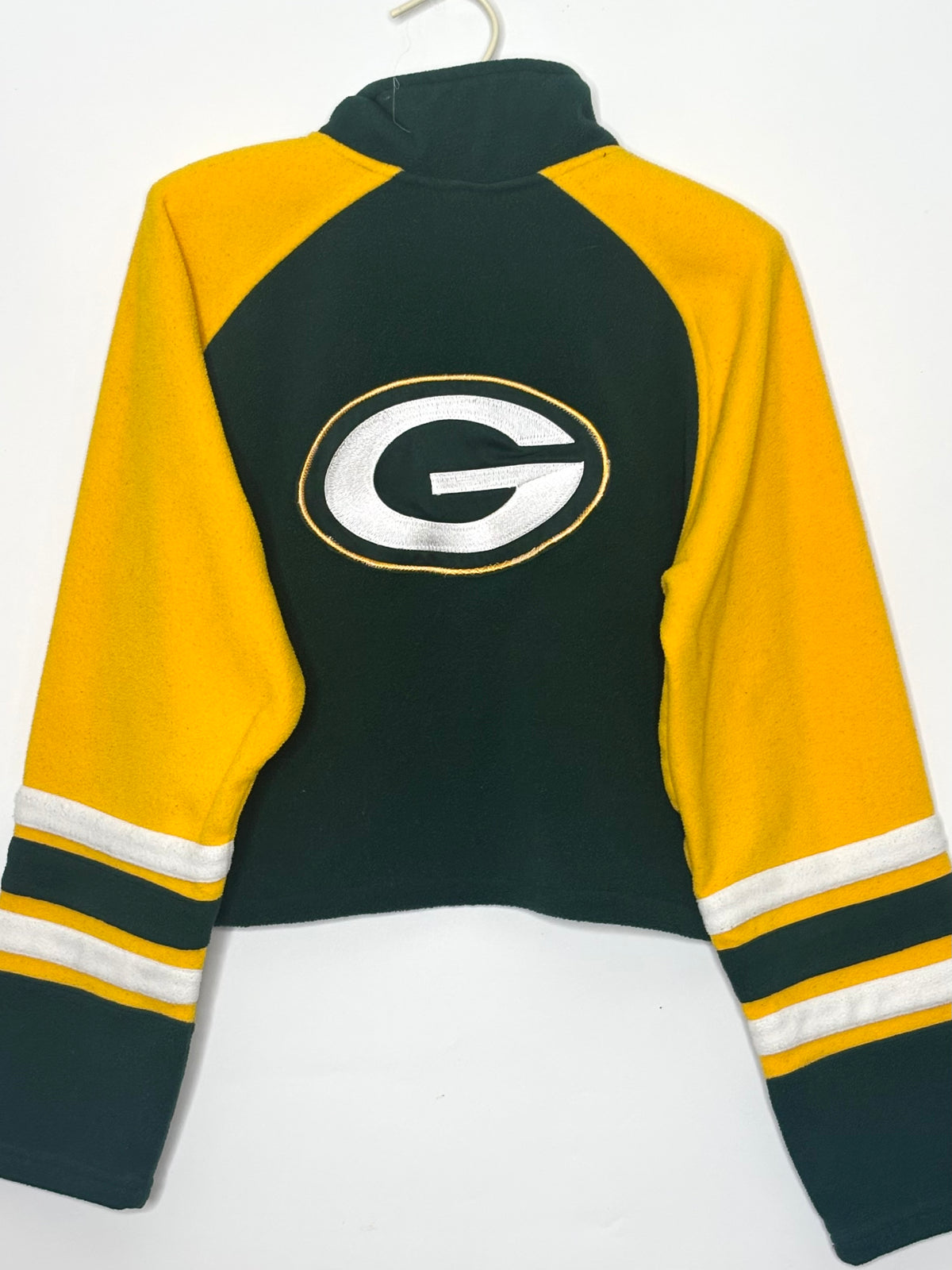 Vintage Packers 1/4 Zip cropped Color Block Pullover