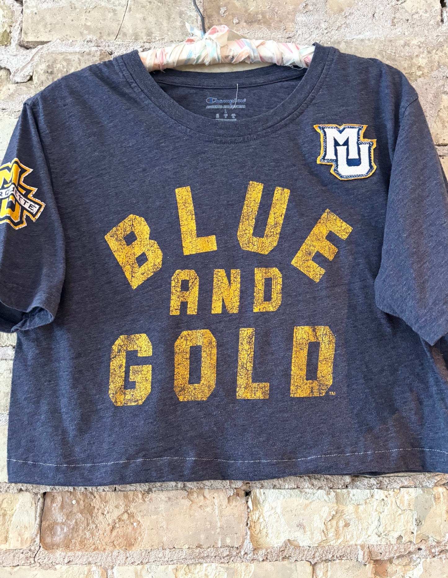 Reworked Marquette University Crop Top T-shirt