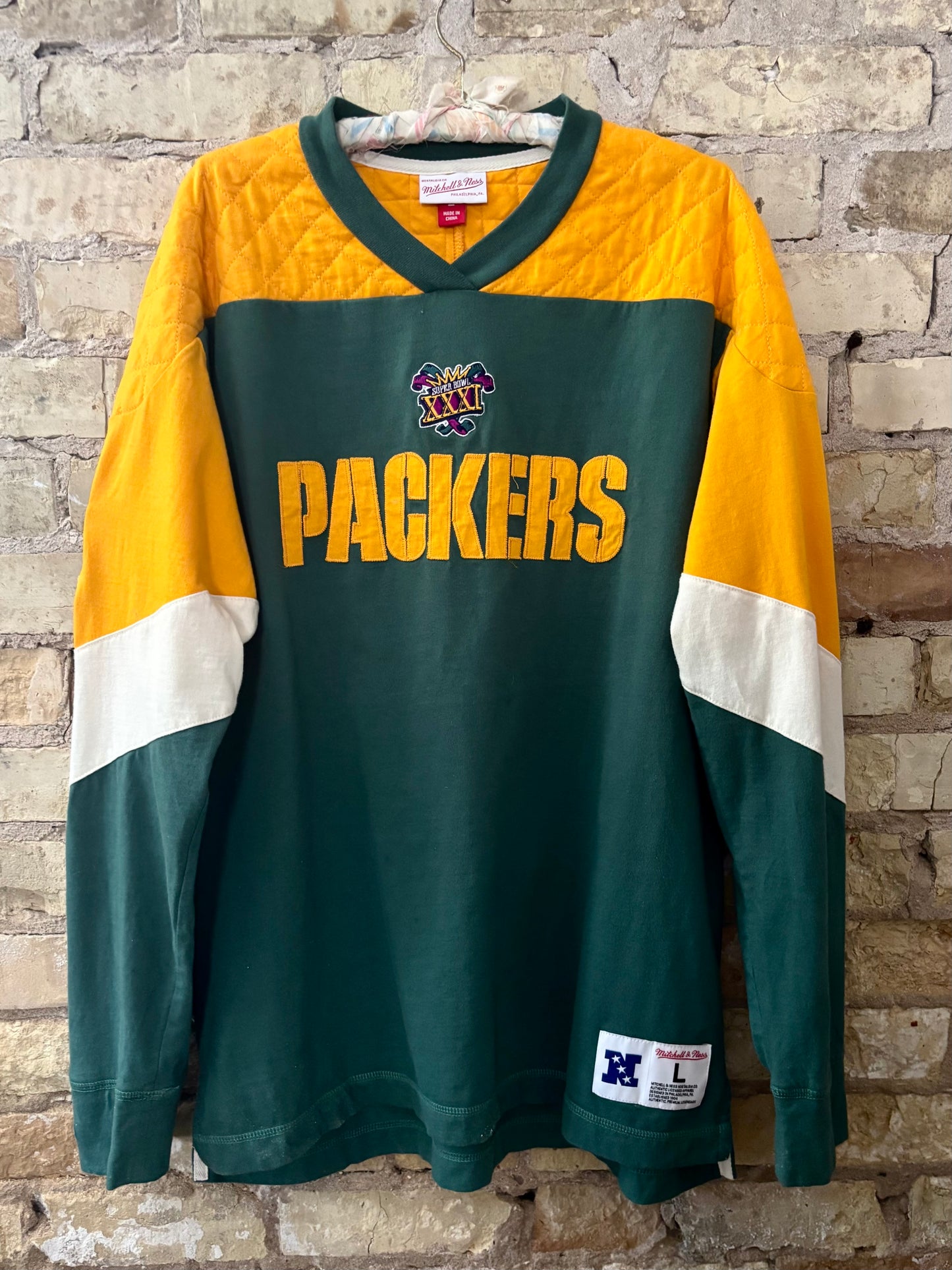 Vintage Packers Super Bowl XXXI Mitchell & Ness Throwback Crewneck