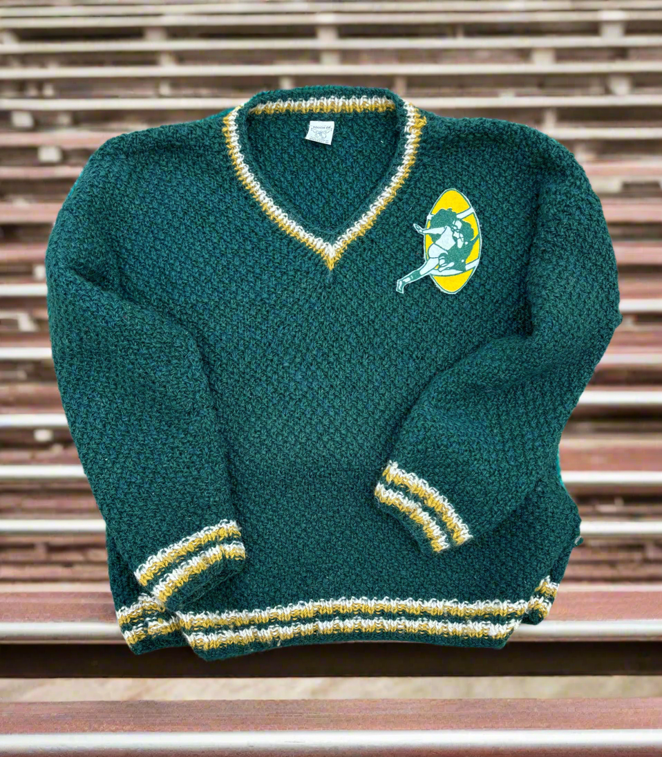 Vintage oversized handKnit GameDay Sweater