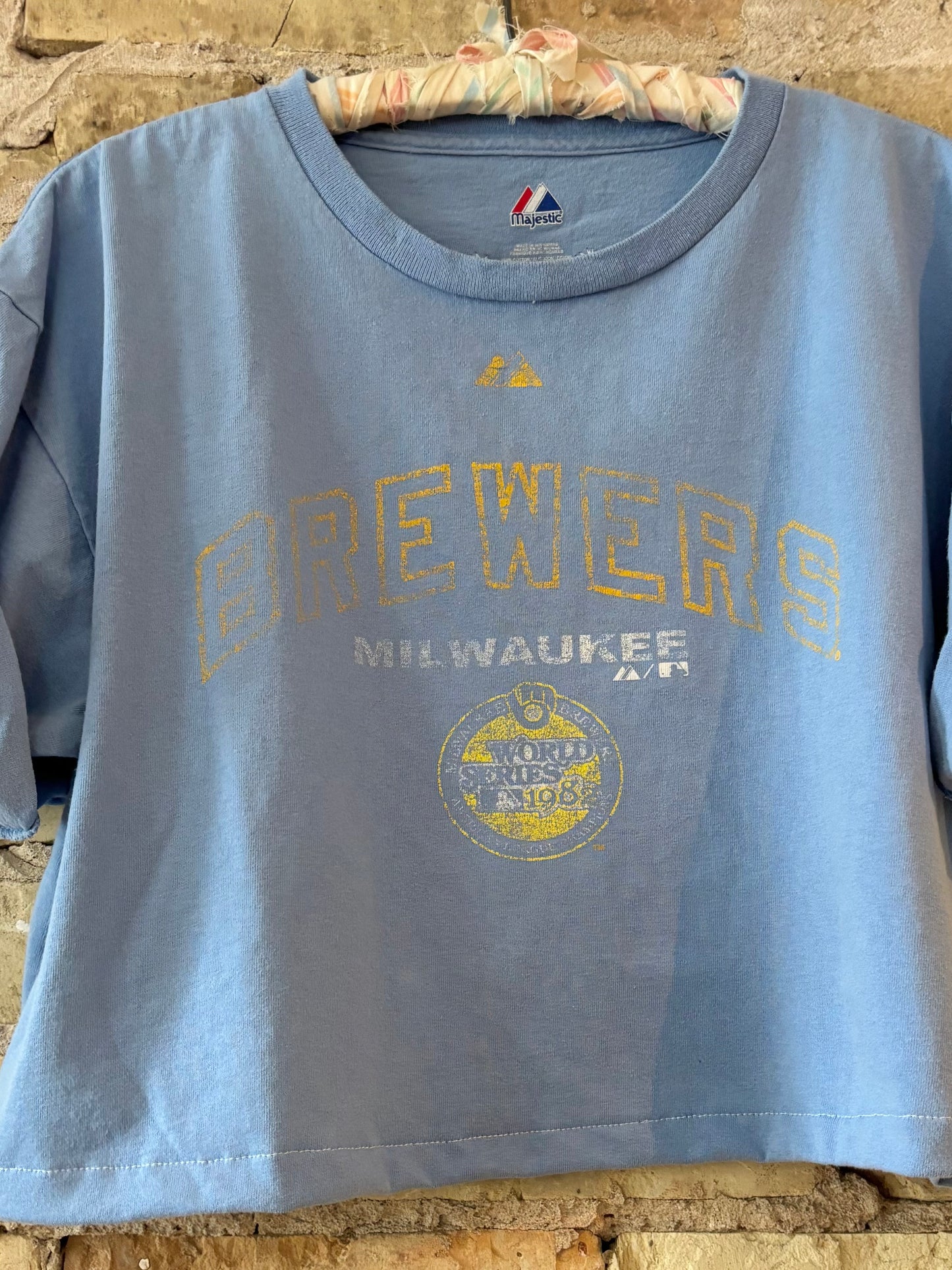 Reworked Vintage Milwaukee Brewers World Series crop top T-Shirt