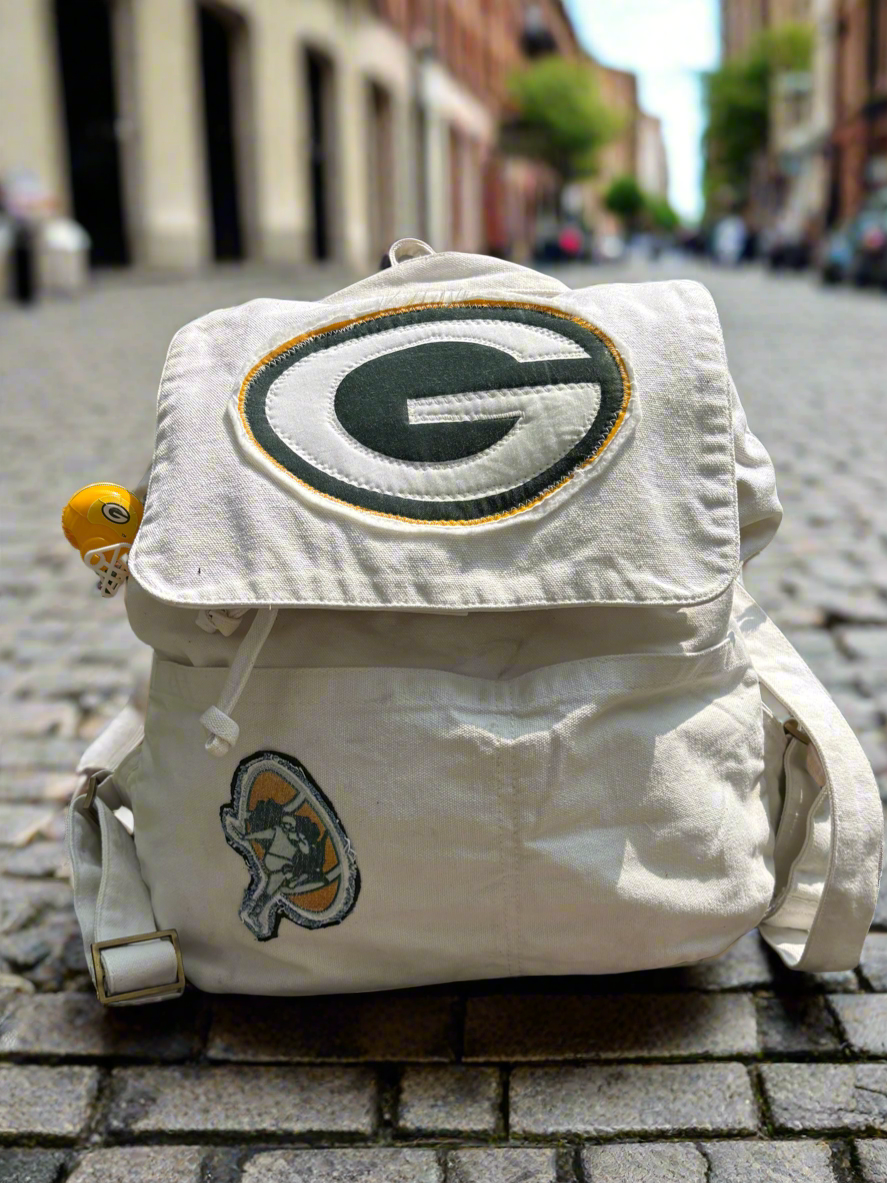 Reworked Slouchy Game Day canvas BackPack Bag