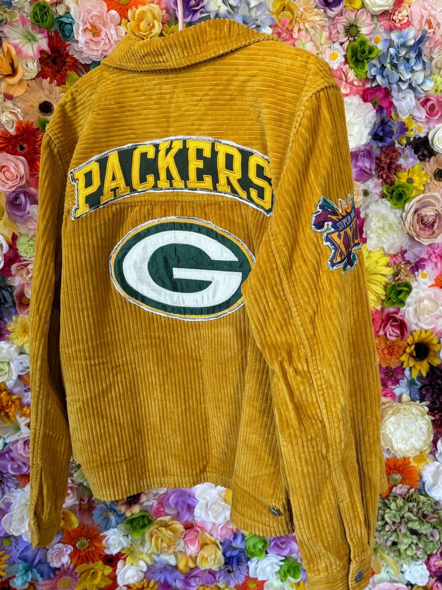Reworked Vintage Packers Wide Corduroy Harrington Game Day Jacket