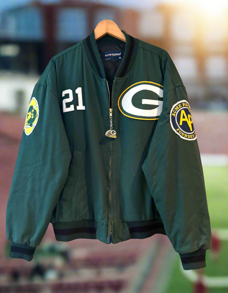 Reworked vintage Game Day Bomber Jacket