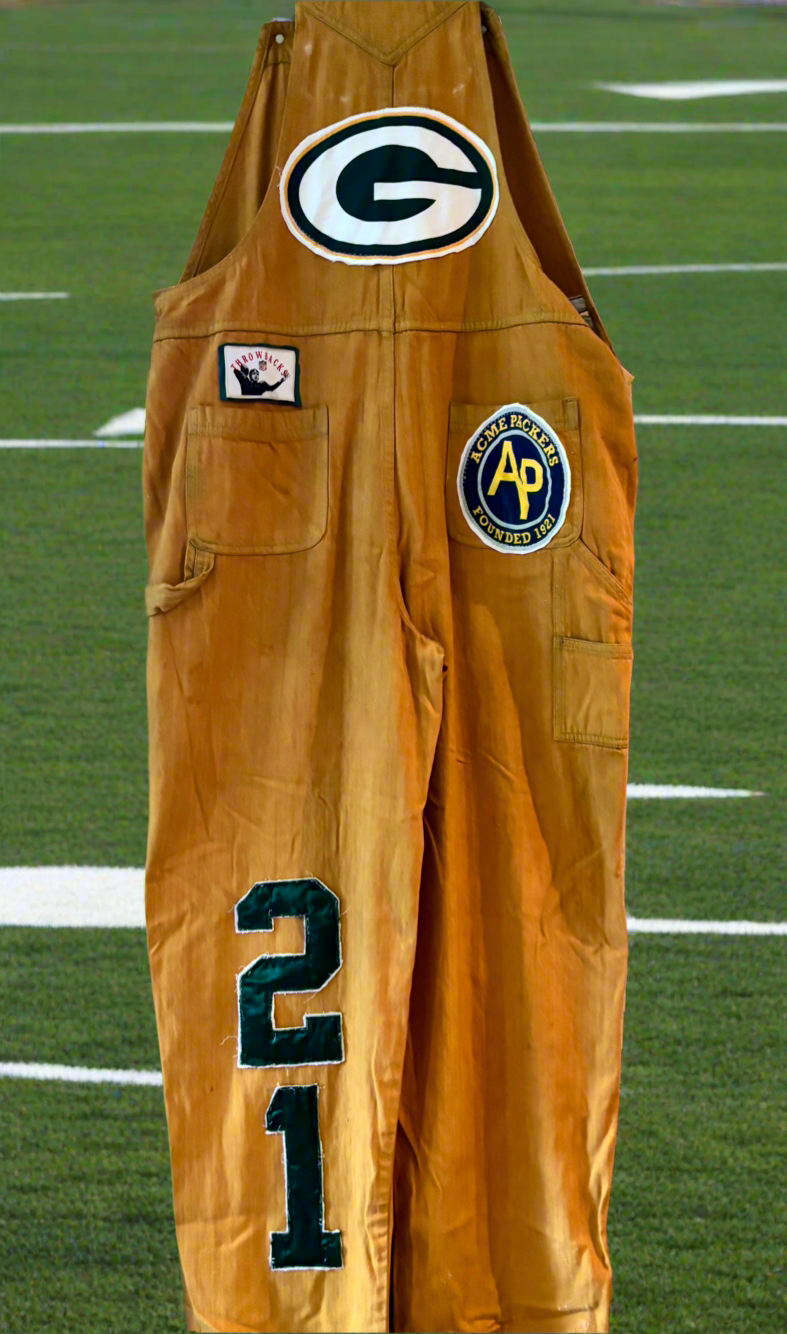 Reworked Vintage over dyed Game Day Bib Overalls