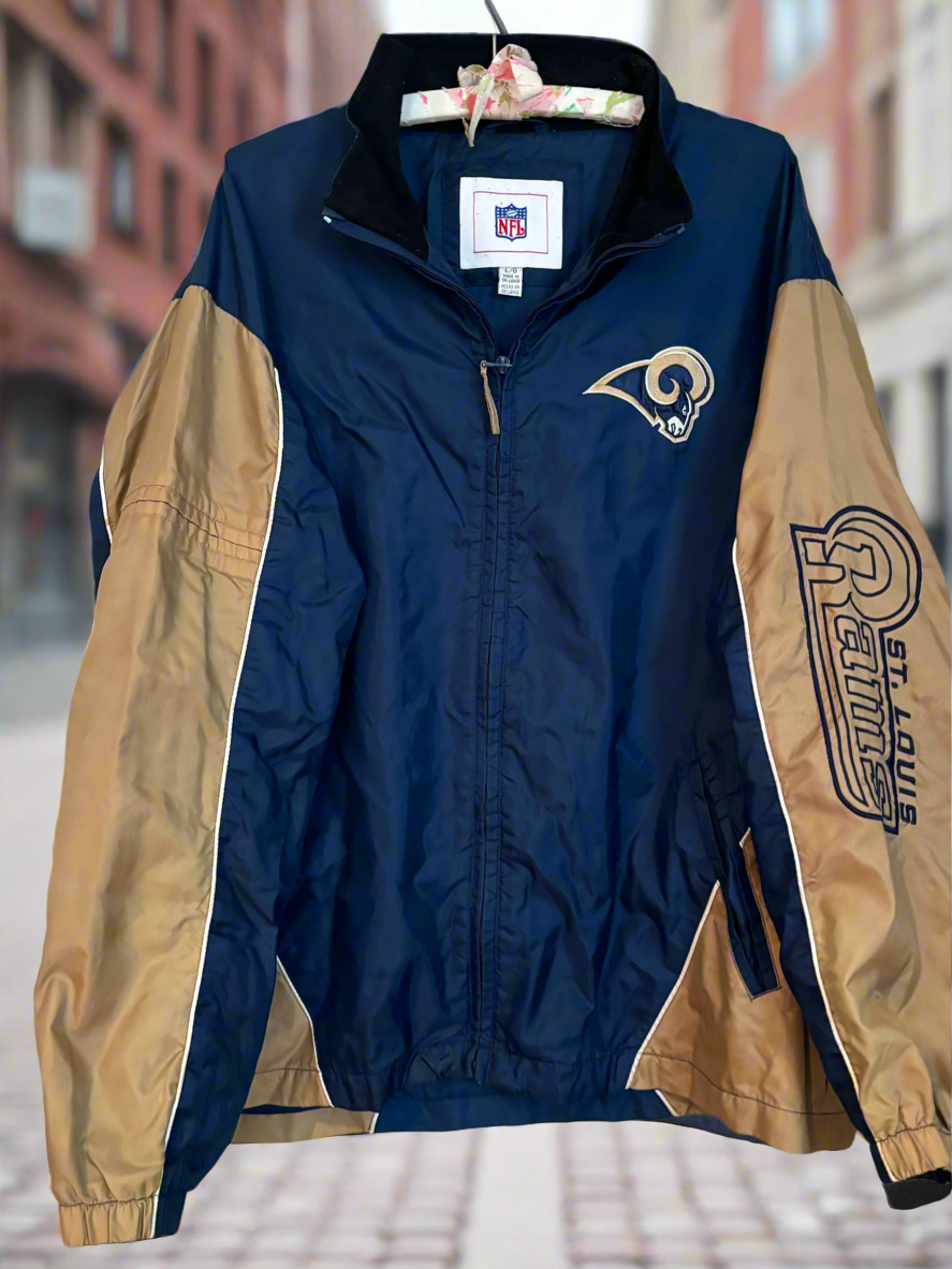 Retro ST LOUIS RAMS Full Zip winbreaker track Coat Jacket