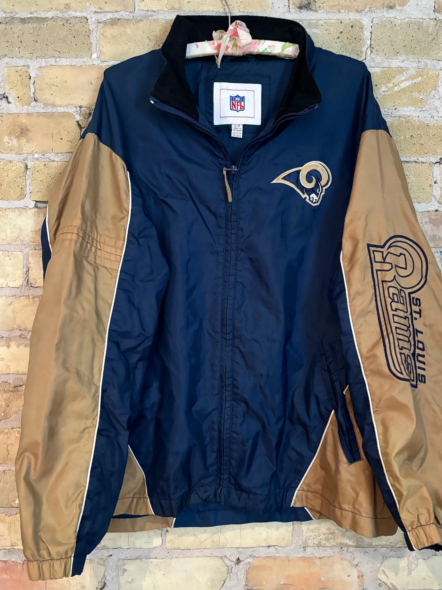 Retro ST LOUIS RAMS Full Zip winbreaker track Coat Jacket