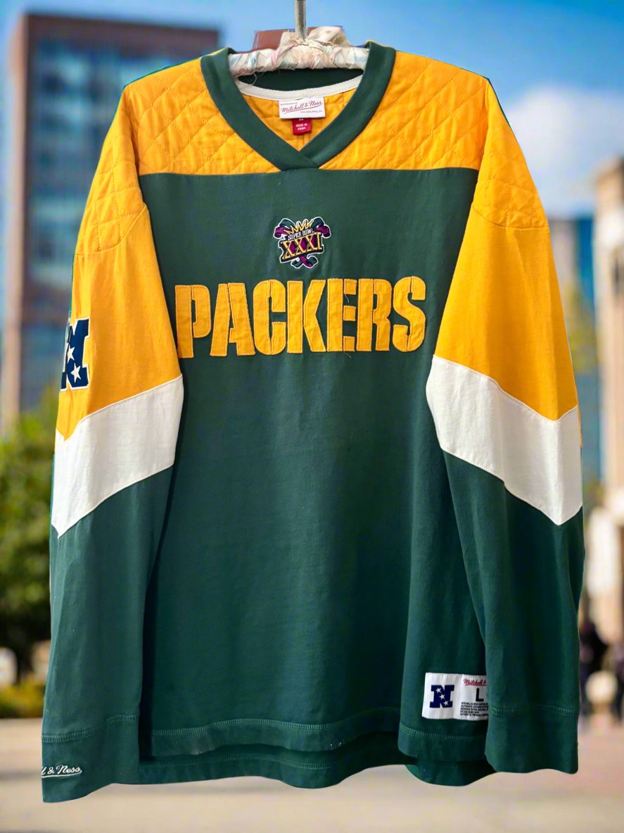 Vintage Packers Super Bowl XXXI Mitchell & Ness Throwback Crewneck