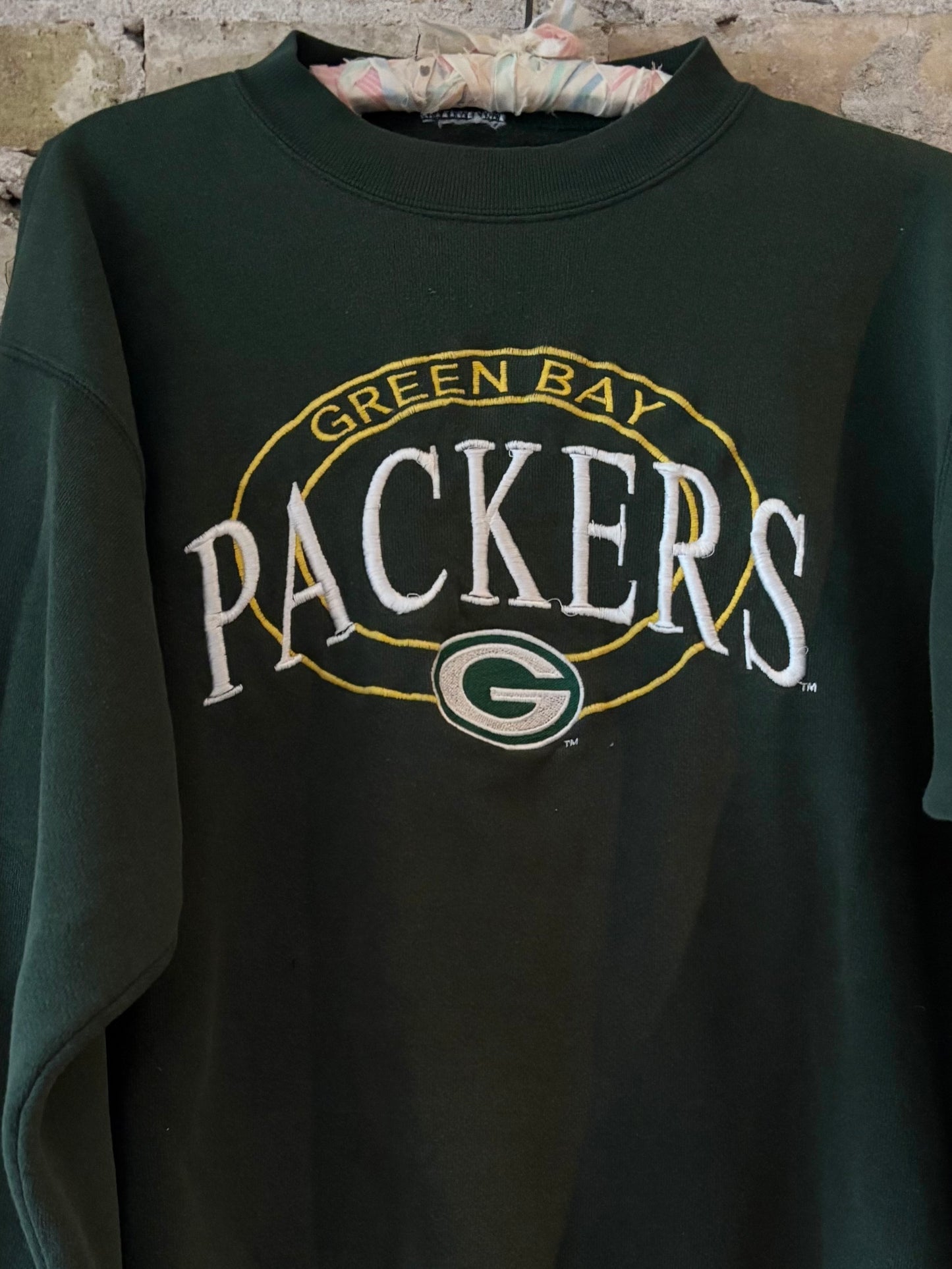 Vintage 90s Green Bay Packers Embroidered Crewneck