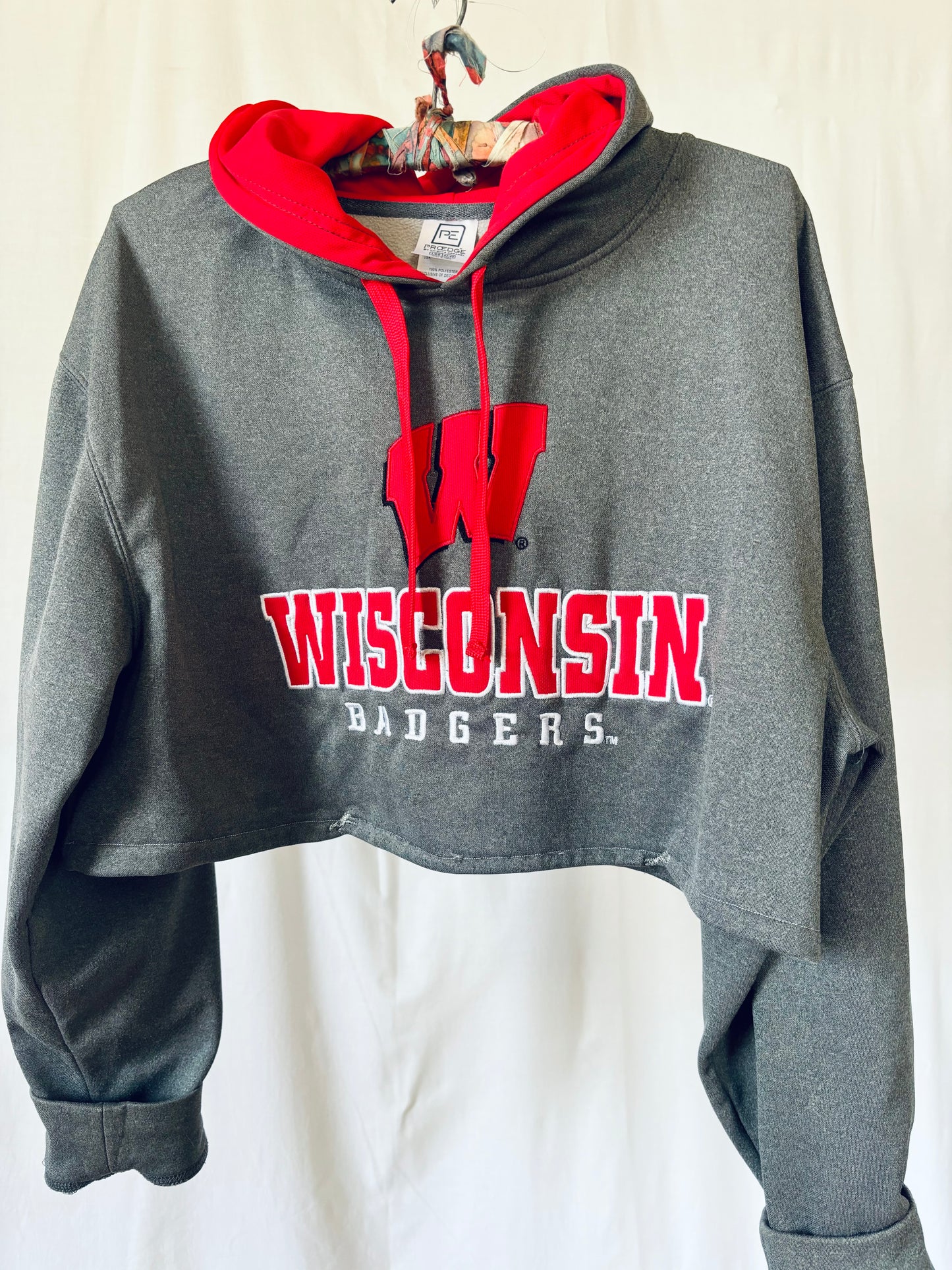 Reworked Wisconsin Badgers Cropped Hoodie