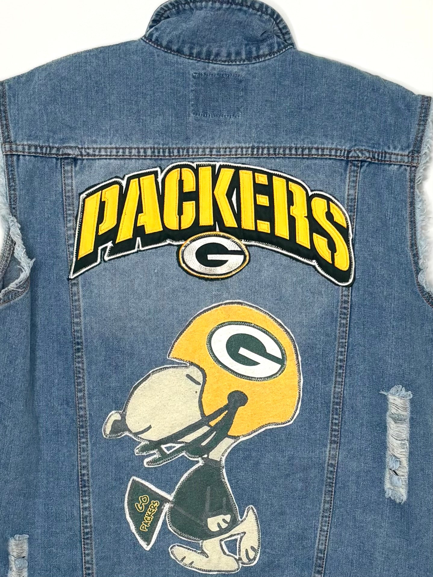 Distressed Oversized Game Day Vest
