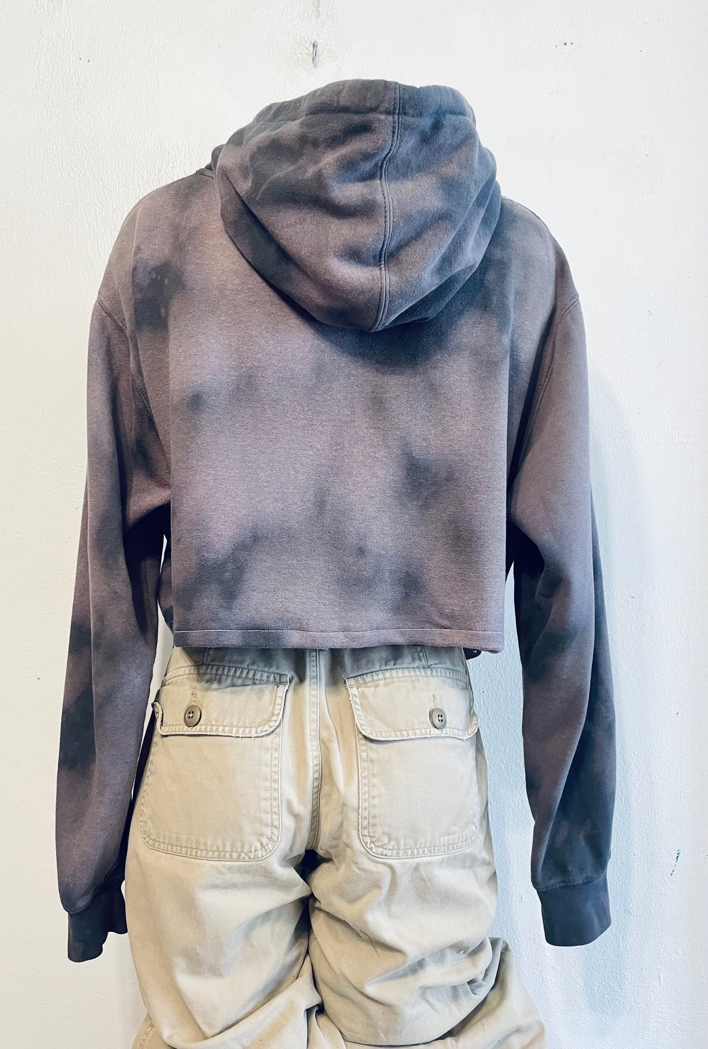 Reworked 90s Duke Blue Devils Cropped & Distressed Hoodie