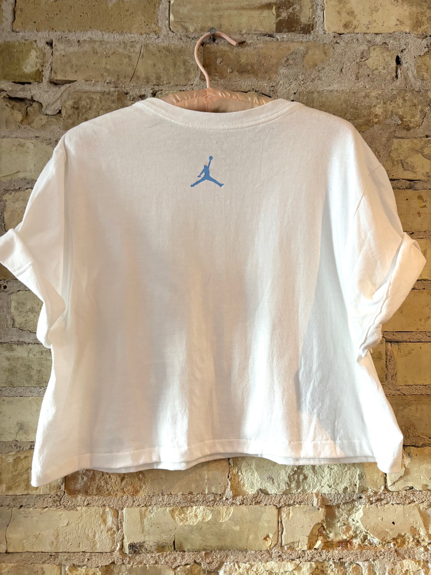 Reworked Retro Marquette University Crop Top Nike T-shirt