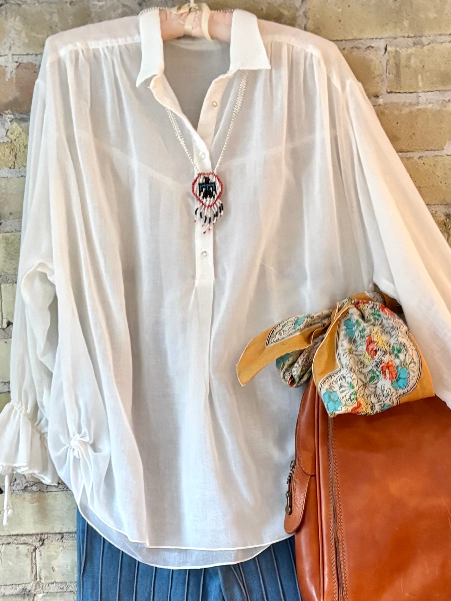 Vintage 70’s Distressed leather Backpack Purse Boho Bag