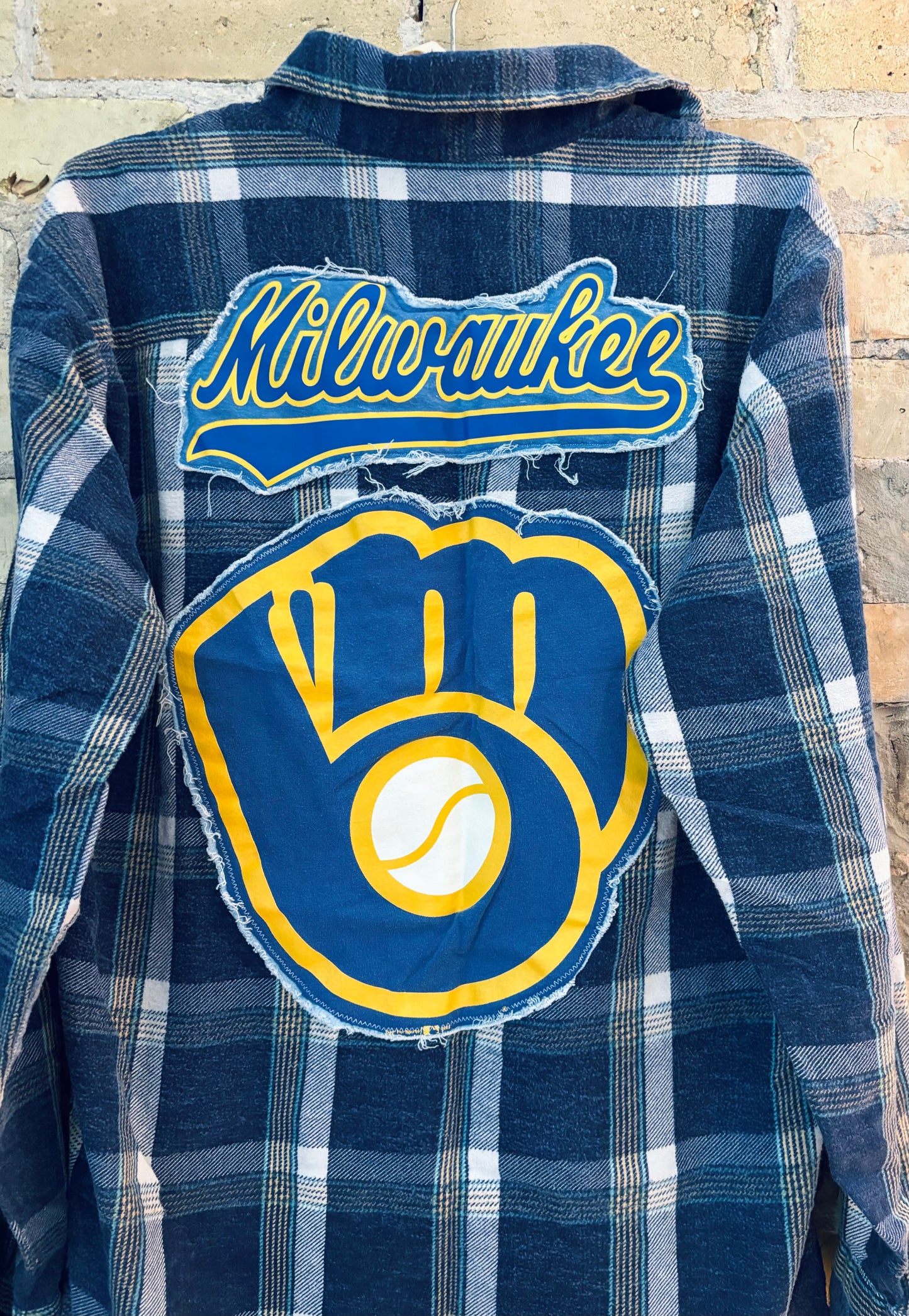 Reworked vintage Brewers Game Day Flannel Shirt