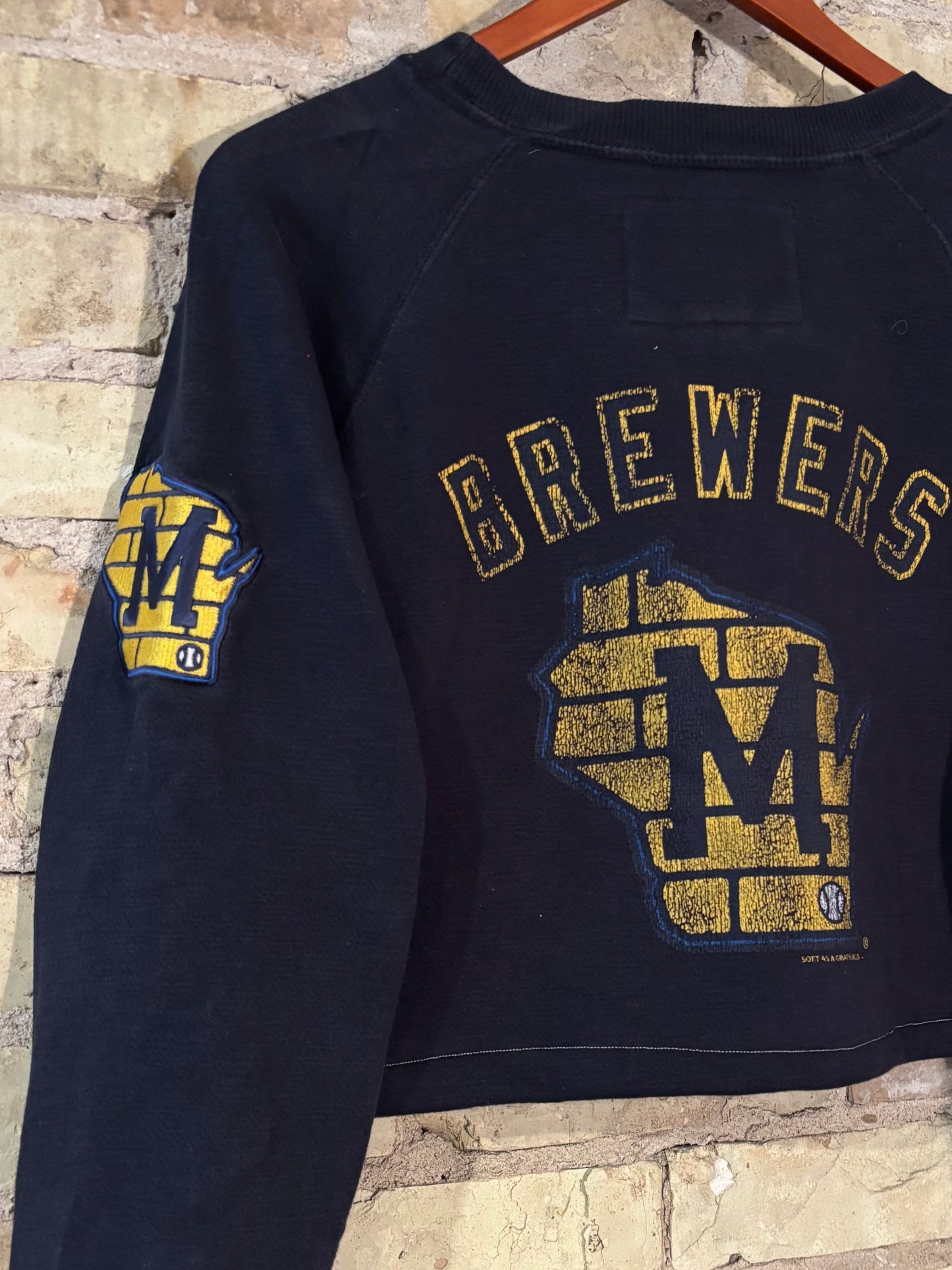 Brewers Retro Game Day Embroidered Crewneck