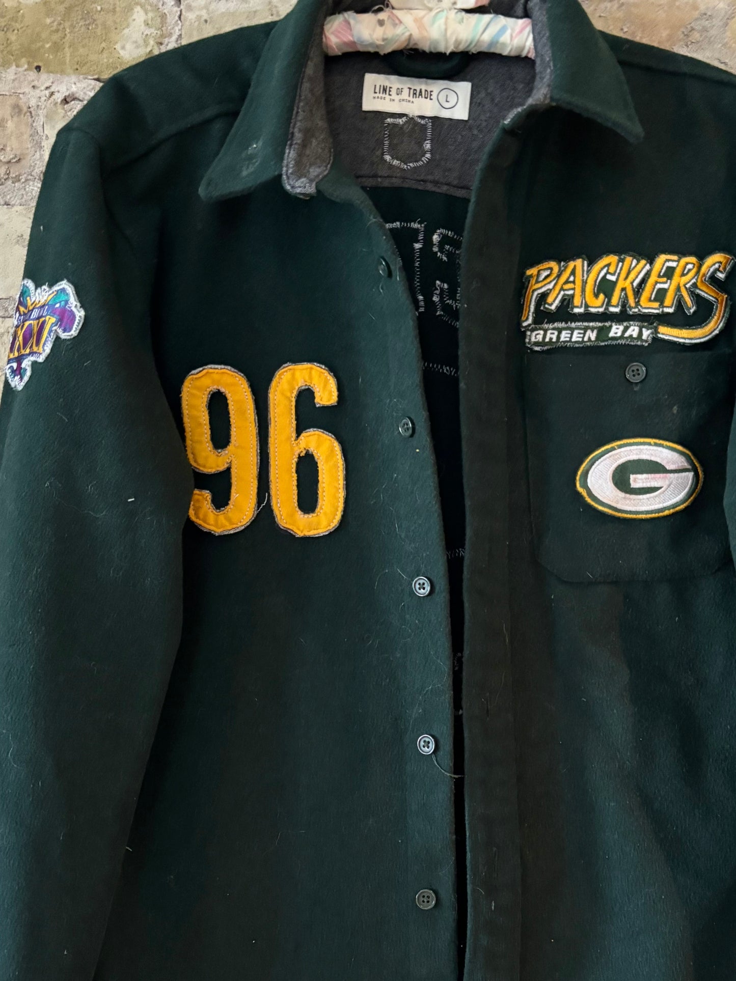 Reclaimed Vintage Wool Game Day Packers Flannel shirt