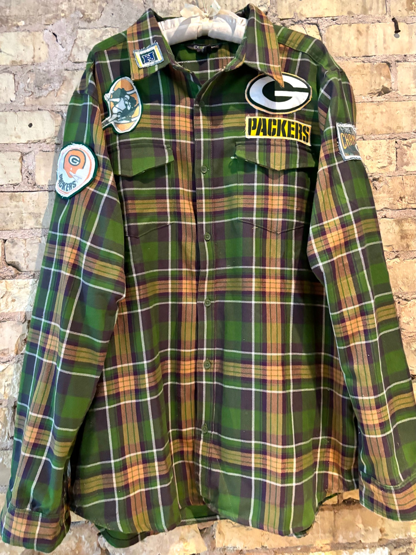 Reworked Packers Throwback Game Day Flannel Shirt